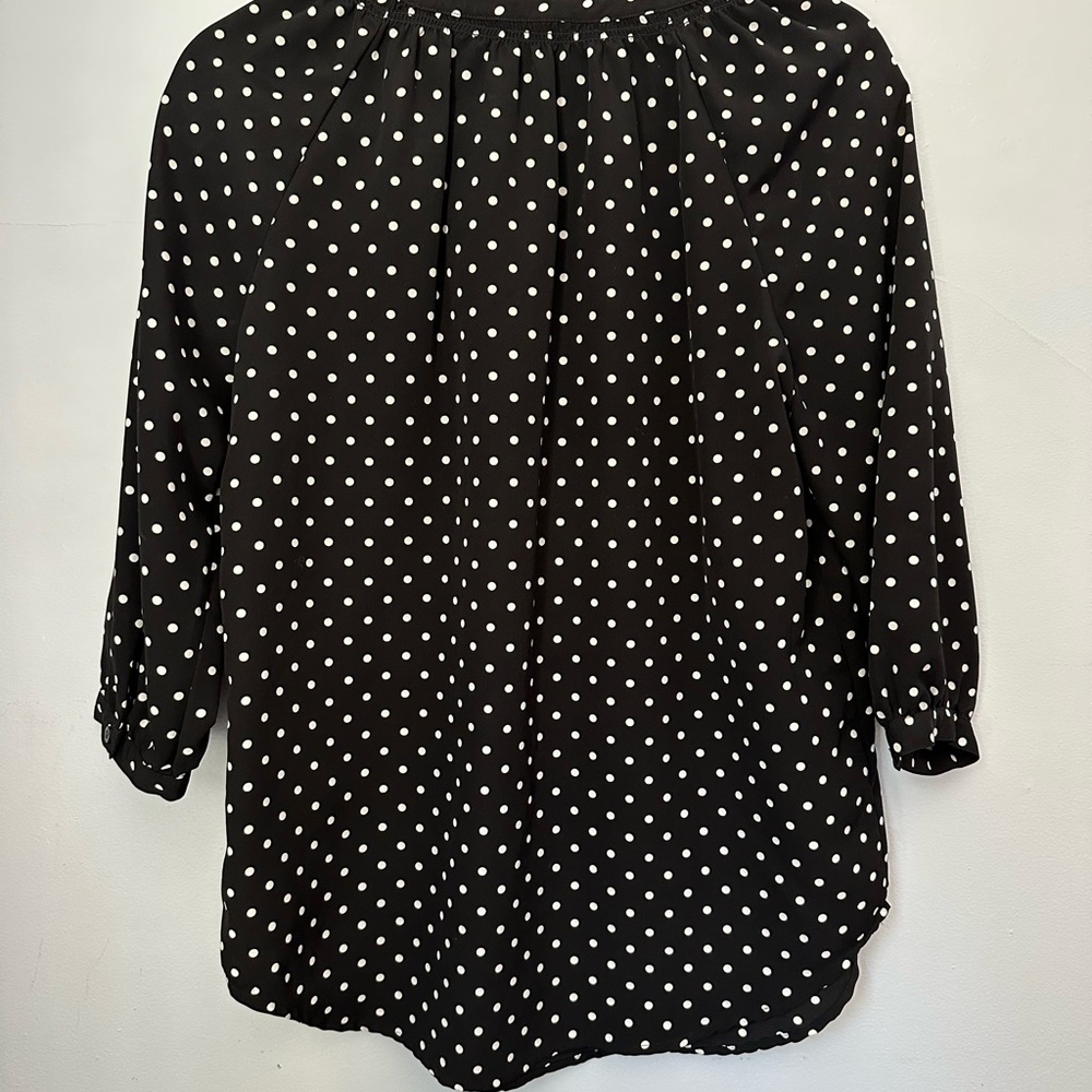 Ralph Lauren Black and White Polka Dot Blouse